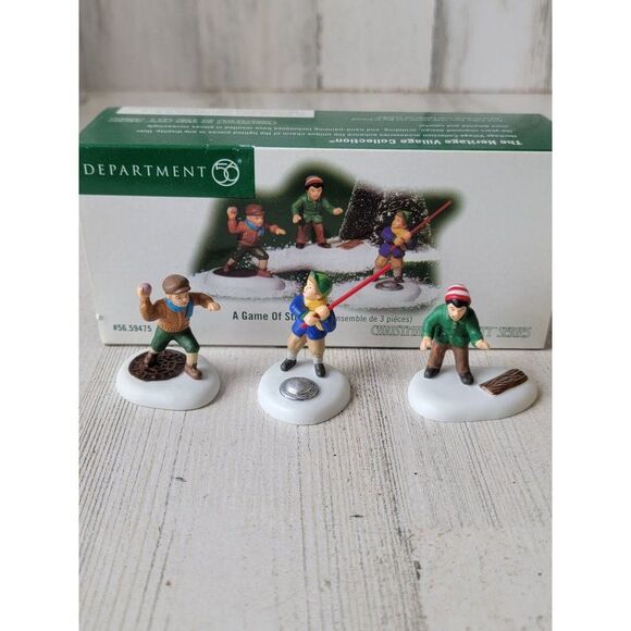 Dept 56 59475 game stickball Christmas City series Village accessory - Picture 1 of 9